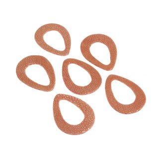 Rochenleder ring calar teardrop orange polish / ca.75mm / 6pcs.
