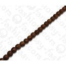 Cane Toad Leather Round Beads 10mm_Dark Brown Shiny