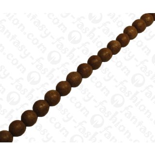Cane Toad Leather Round Beads 15mm_Brown Shiny