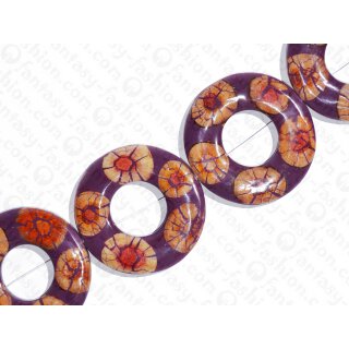 resin purple with santol cracking inlay donut 70x10mm hole 30mm