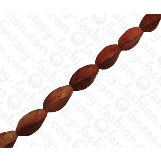 Cane Toad Leather Twisted Oval 35x15mm_Anemone Shiny