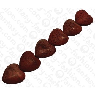 Cane Toad Leather Heart Shape 20x12mm_Red Matte