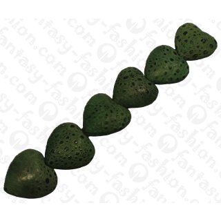 Froschleder Heart Shape 20x12mm_Green Matte