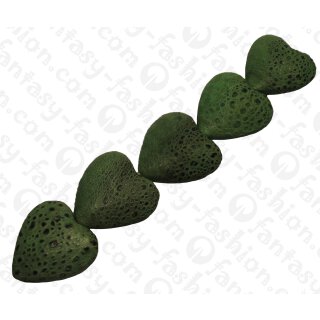 Froschleder Heart Shape 35x15mm_Green Matte