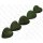 Cane Toad Leather Heart Shape 35x15mm_Green Matte