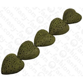 Cane Toad Leather Heart Shape 35x15mm_Lime Green Matte