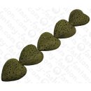 Cane Toad Leather Heart Shape 35x15mm_Lime Green Matte