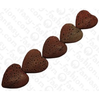 Cane Toad Leather Heart Shape 35x15mm_Anemone Matte
