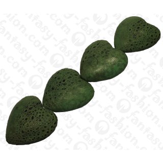 Froschleder Heart Shape 45x20mm_Green Matte