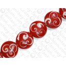 resin red with trocha shell curls UFO 35x12mm