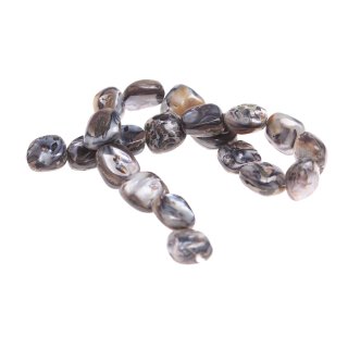 Muschel agate flat square emboss / 23x20x13mm