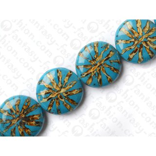 resin turquoise with elephant vine inlay 35x12mm
