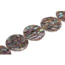 shell Paua  flat round cracking / 58x5mm