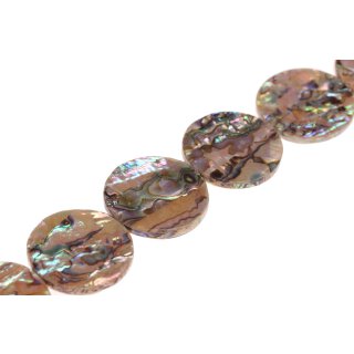 Shell paua  flat round cracking / 40x5mm