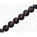 resin ufo 36x14mm inlay with kapok dark blue