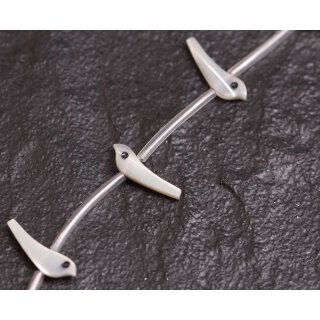 Muschel troca  bird hand carving / 4x14mm