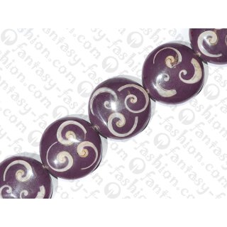 resin violet with trocha shell curls UFO 35x12mm