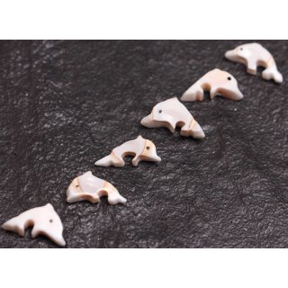 Muschel red lips Dolpine hand carving / 7x14mm