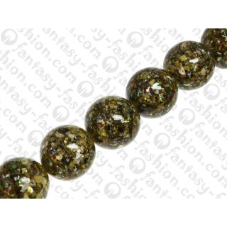 resin with shell aggregates 25mm round beads