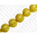 resin with skeleton leaves yellow squash 30mm