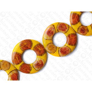 resin yellow with santol cracking inlay donut 70x10mm hole 30mm