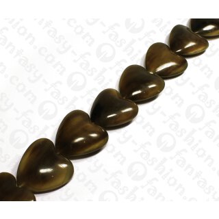 Water Bufallo Horn Heart Caranail Golden Shiny 45x18mm / 9pcs.