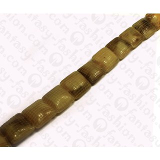 Water Bufallo Horn Square Checkered Caranail White Shiny 28x15mm / 14pcs.