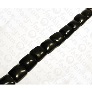 Water Bufallo Horn Square Caranail Black Shiny 30x16mm / 13pcs.