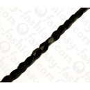 Water Bufallo Horn Tube Faceted Black Shiny 10x6mm