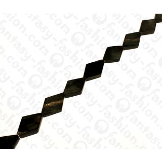 Water Bufallo Horn Diamond Black Matte 30x20mm / 13pcs.