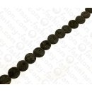 Water Bufallo Horn Flat Round Black Matte 20mm