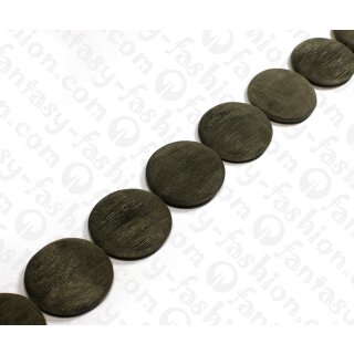 Wasserbüffel Horn Flat Round Black Matte 40mm / 10pcs.