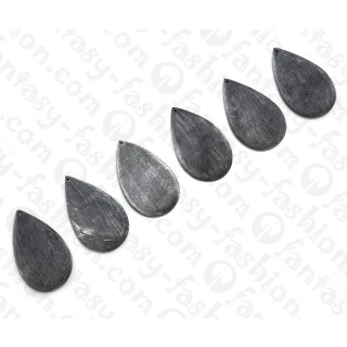 Water Bufallo Horn Flat Teardrop Black Matte 50mm / 6pcs.