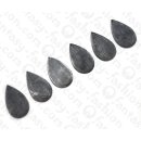 Water Bufallo Horn Flat Teardrop Black Matte 50mm / 6pcs.