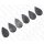 Water Bufallo Horn Flat Teardrop Black Matte 50mm / 6pcs.