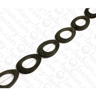 Water Bufallo Horn Flat Teardrop wtih Calar Black Matte 53mm / 8pcs.