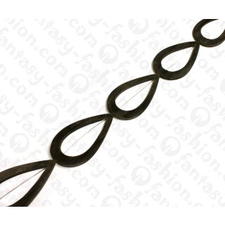 Water Bufallo Horn Flat Teardrop with Calar Black Matte 70mm / 6pcs.