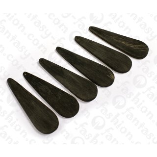 Water Bufallo Horn Flat Teardrop Black Matte 85x4mm / 6pcs.