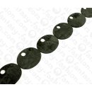 Water Bufallo Horn Flat Round with Hole Black Matte...