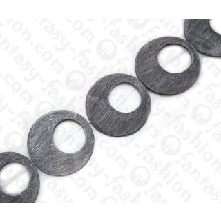 Wasserbüffel Horn Flat Round with Calar Black Matte 55mm / 6pcs.