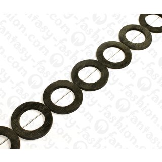 Water Bufallo Horn Ring Black Matte 40mm / 9pcs.