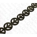 Water Bufallo Horn Peace Sign Black Matte 33mm / 10pcs.