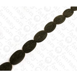 Water Bufallo Horn Oval Black Matte 40x25x5mm / 10pcs.