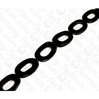 Wasserbüffel Horn Oval with Calar Black Shiny 50mm / 8pcs.