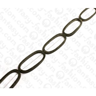 Water Bufallo Horn Oval Ring Black Matte 63mm / 7pcs.