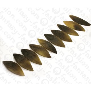 Water Bufallo Horn Eye Shape Caranail White Matte 80x3mm / 10pcs.