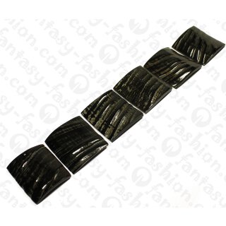 Water Bufallo Horn Square Black Shiny 50x5mm / 6pcs.