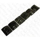 Water Bufallo Horn Square Black Shiny 50x5mm / 6pcs.