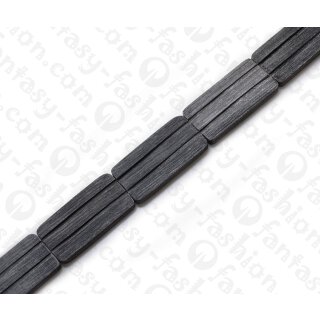 Water Bufallo Horn Rectangle with Groove  Black Matte 40x20mm / 10pcs.
