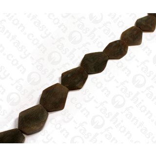 Water Bufallo Horn Irregular Hexagon Golden Matte 36mm / 11pcs.